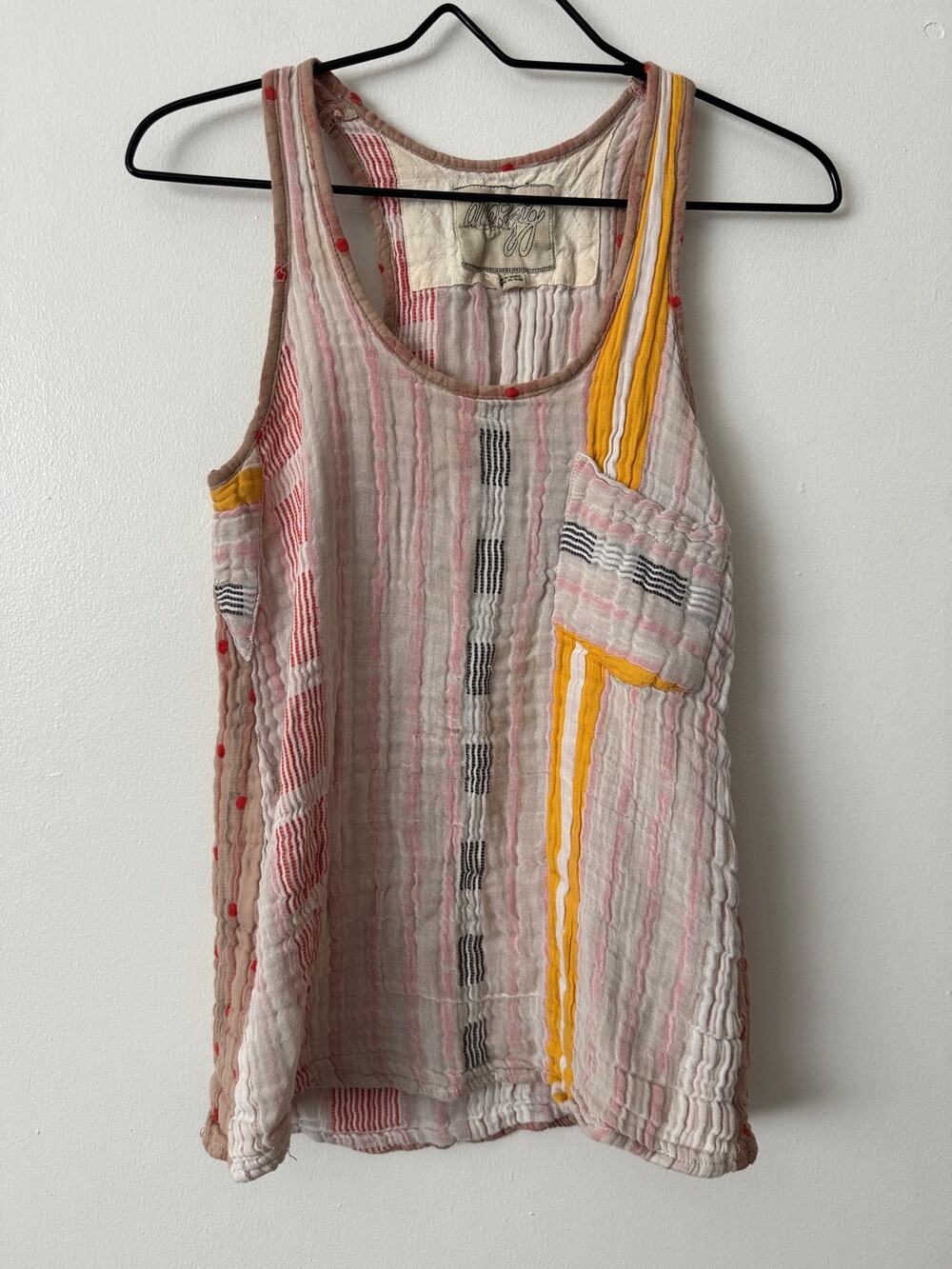 Ace & Jig XS Gauze Patch Tank Top
